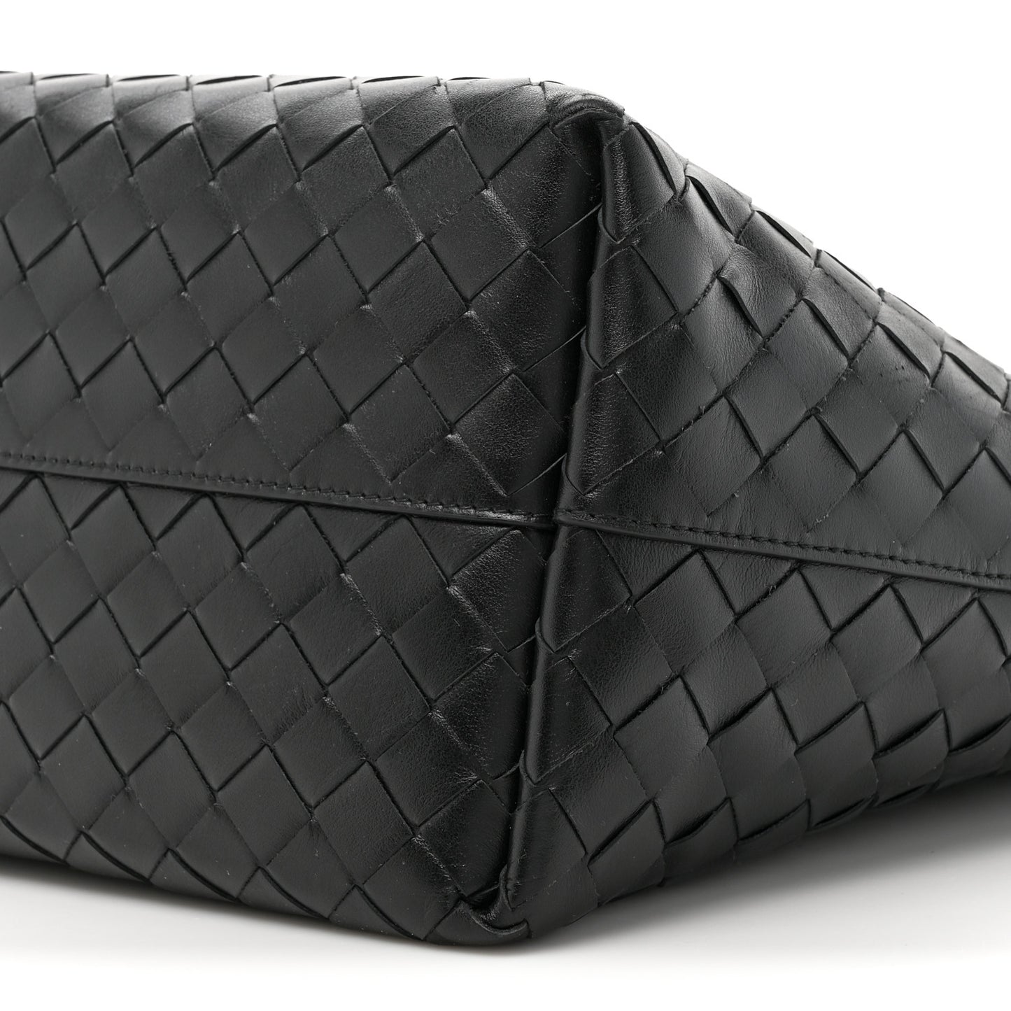 Nappa Intrecciato Small North South Tote Black