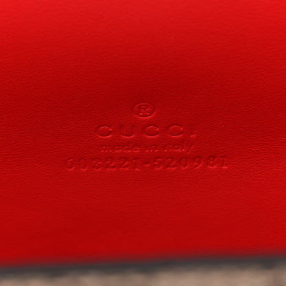Gucci GG Supreme Monogram Calfskin Love Valentines Day Small Padlock Bamboo Shoulder Bag Beige Ebony New Geranium 5 of 9