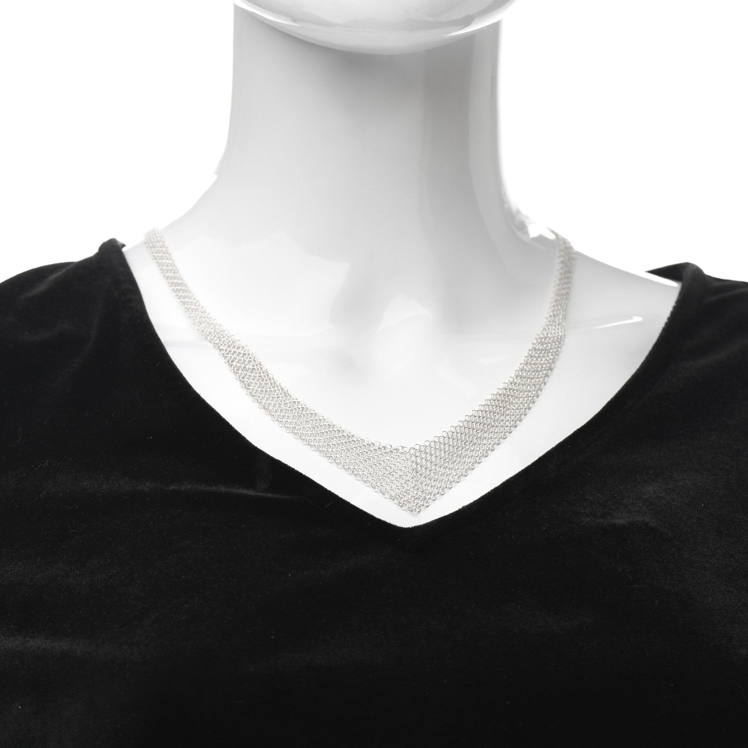 Tiffany Sterling Silver Elsa Peretti Mesh Bib Necklace 2 of 5