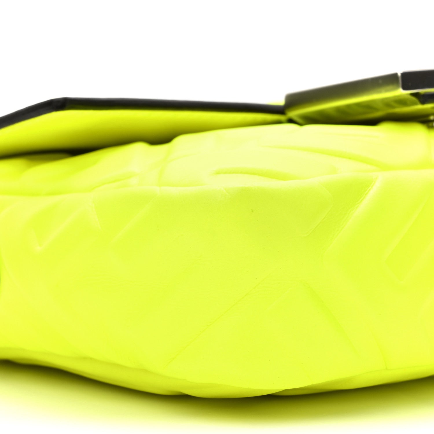 Fendi Nappa FF 1974 Embossed Mini Baguette Neon Yellow 10 of 10