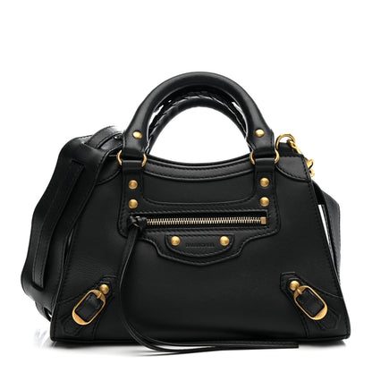 Balenciaga Smooth Calfskin Neo Classic Gold Hardware Mini City Black 1 of 13