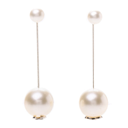 Chanel Pearl CC Chain Drop Earrings Gold 1 of 4