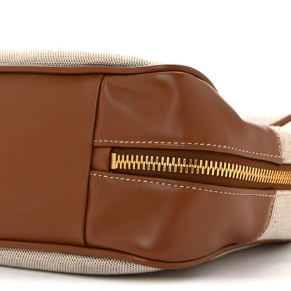 Miu Miu Canvas Calfskin Large Beau Top Handle Bag Naturale Brandy 9 of 10