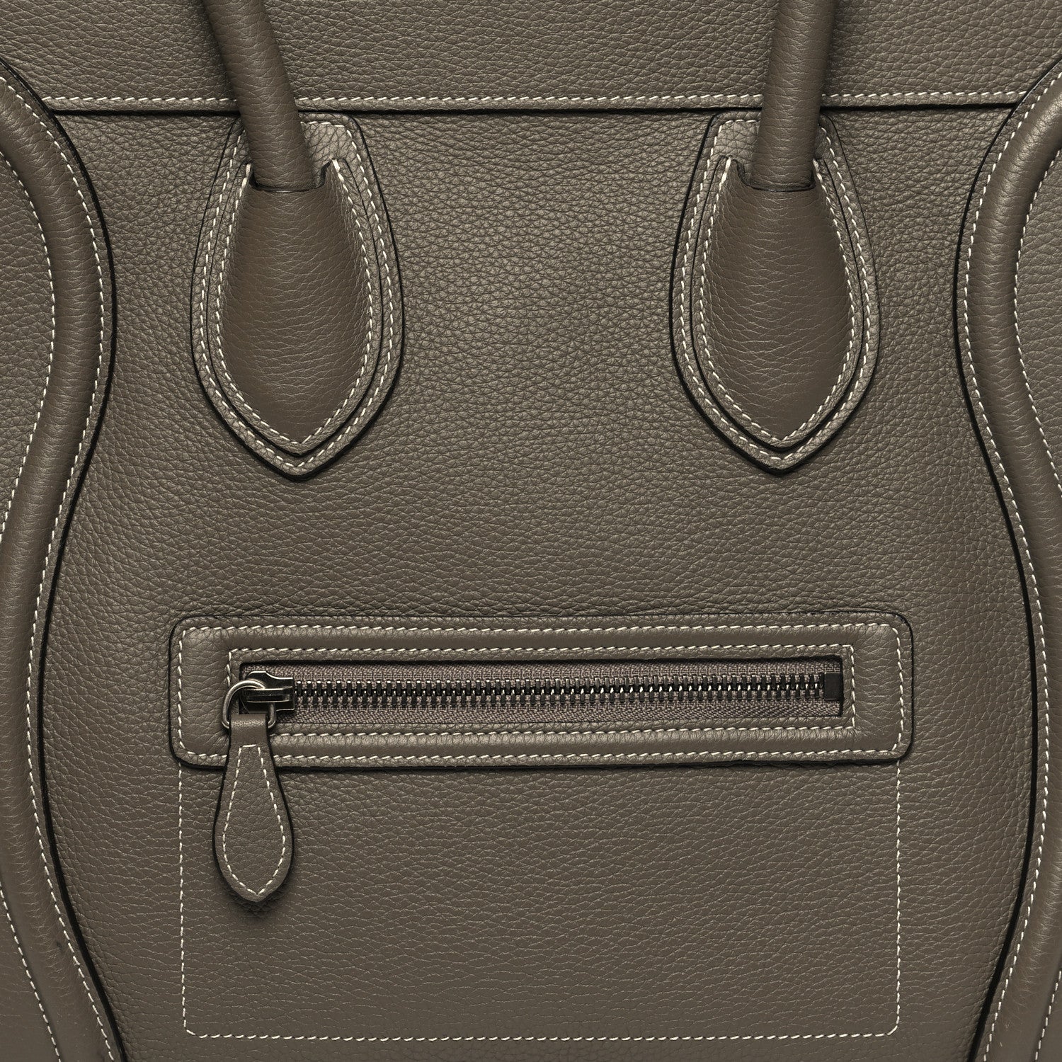 Celine Drummed Calfskin Mini Luggage Souris 8 of 12