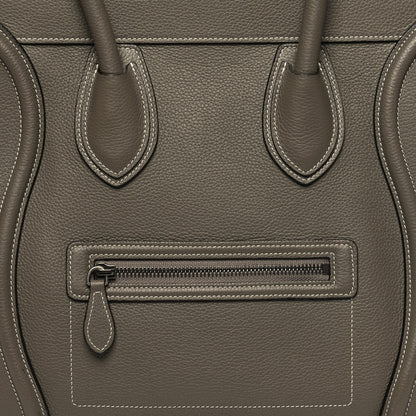 Celine Drummed Calfskin Mini Luggage Souris 8 of 12