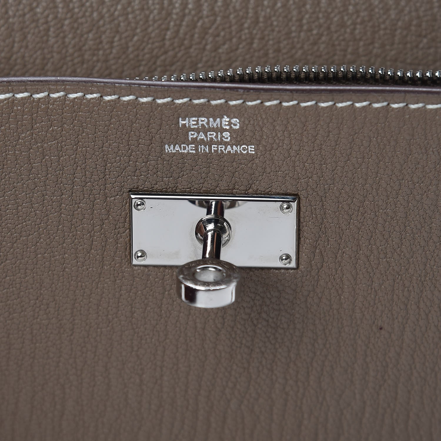 Hermes Chevre Mysore Kelly Longue Wallet Etoupe 6 of 10
