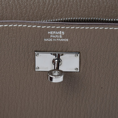 Hermes Chevre Mysore Kelly Longue Wallet Etoupe 6 of 10