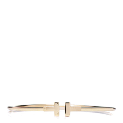 Tiffany 18K Yellow Gold Narrow T Wire Bracelet 1 of 4
