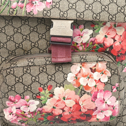 Gucci GG Supreme Monogram Blooms Medium Single Buckle Backpack Beige Multicolor Dry Rose 8 of 10