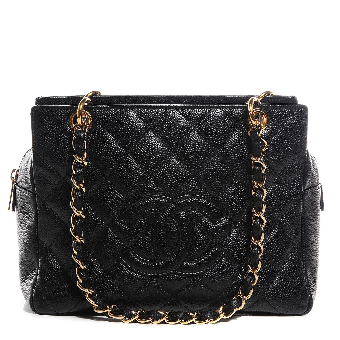 Caviar Quilted Petit Timeless Tote PTT Black