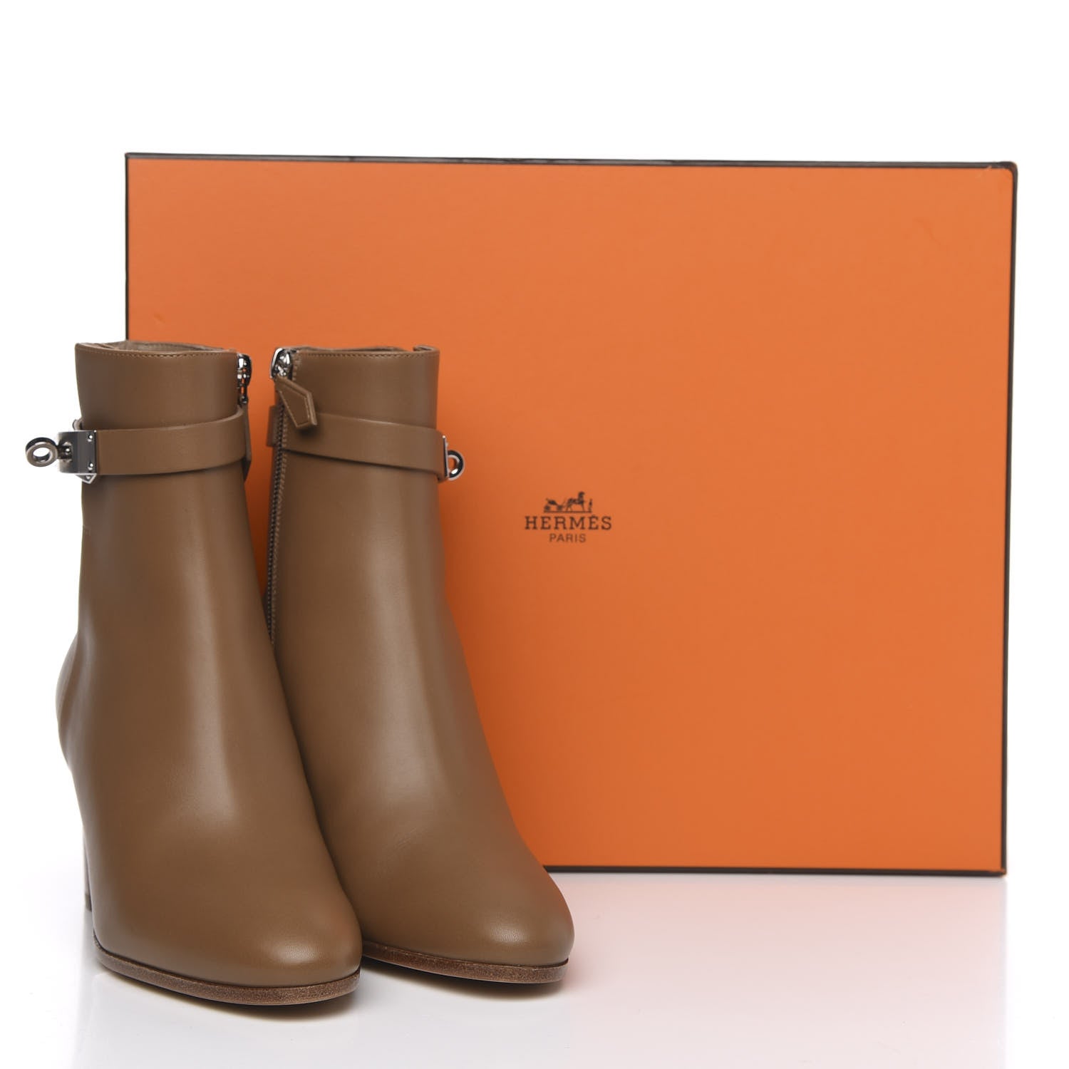 Hermes Calfskin Saint Germain Ankle Boots 36 Brun Fume 8 of 8