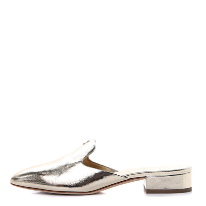 Chanel Metallic Sheepskin Mules 37.5 Gold 1 of 11
