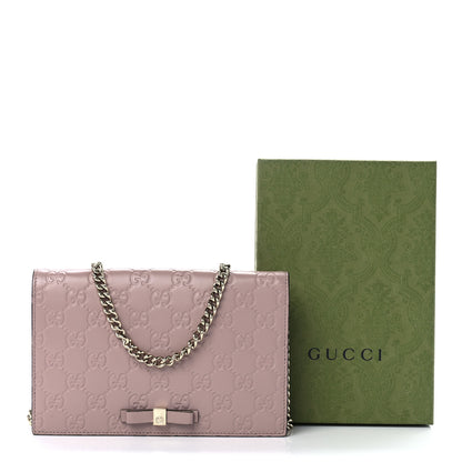 Gucci Guccissima Signature Bowy Chain Wallet Dark Cipria 11 of 11