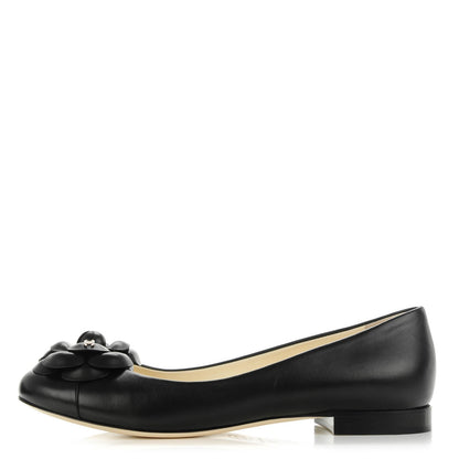 Chanel Lambskin Camellia Ballerina Flats 39 Black 1 of 7