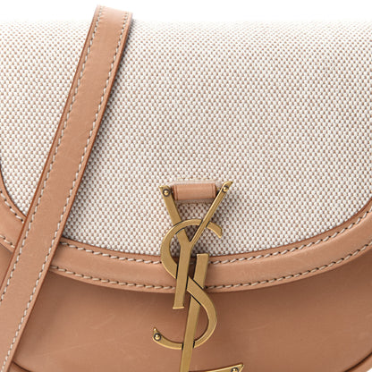Saint Laurent Smooth Calfskin Cotton Canvas Small Kaia Satchel Natural Beige 13 of 13