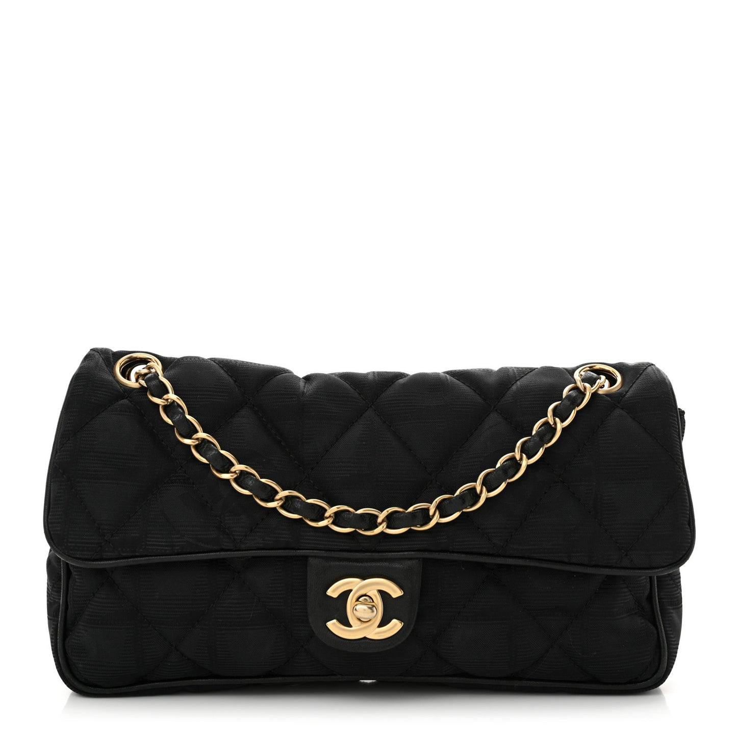 Nylon Quilted Travel Flap Black