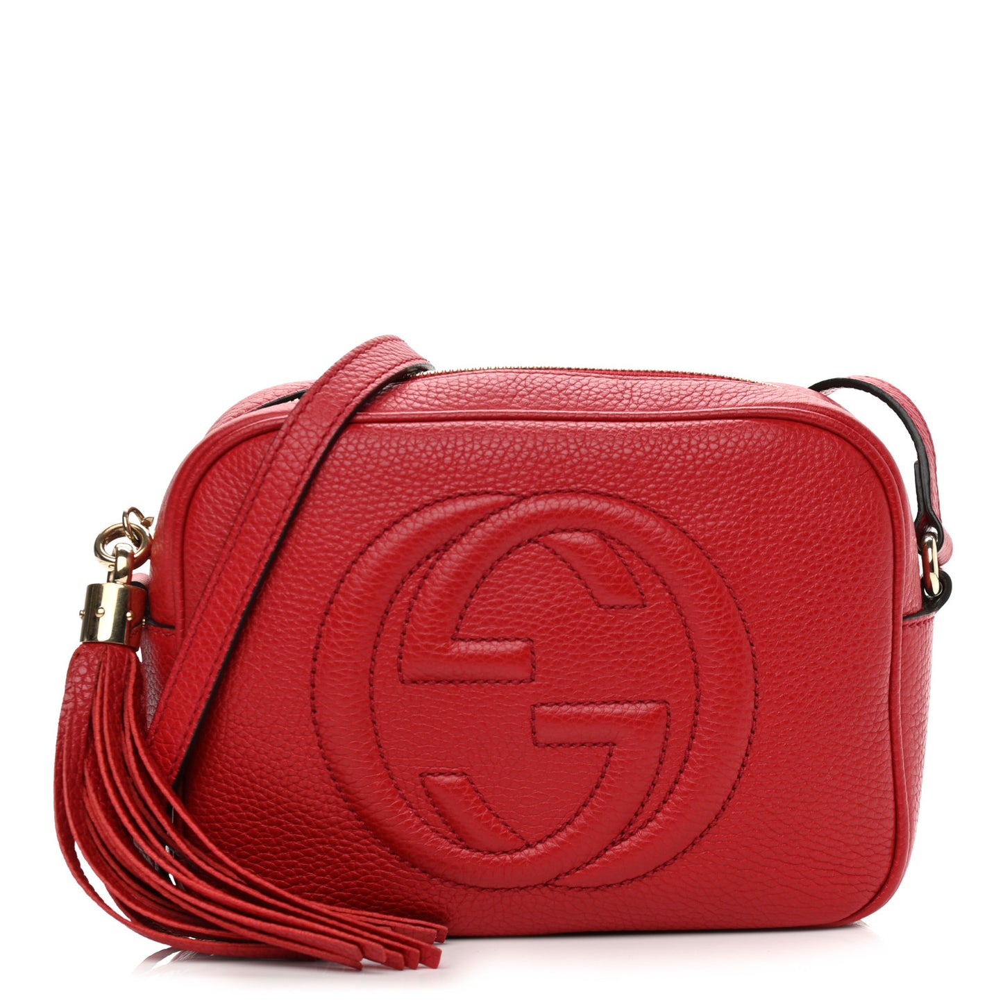 Pebbled Calfskin Small Soho Disco Bag Tabasco Red