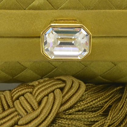 Bottega Veneta Silk Woven Intrecciato Tassel Clutch Green 4 of 6