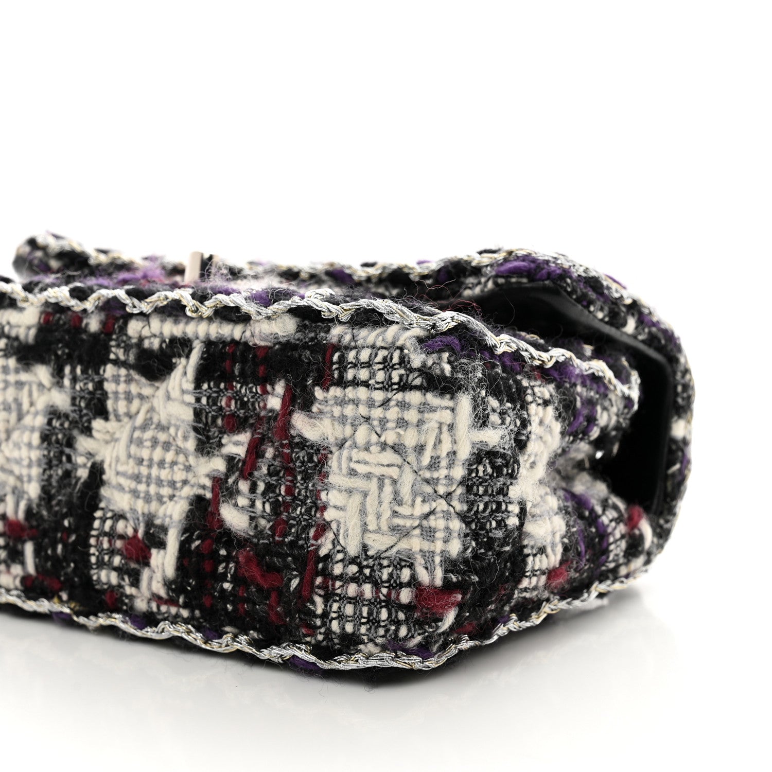 Chanel Tweed Quilted Mini Rectangular Flap Black White Multicolor 10 of 10