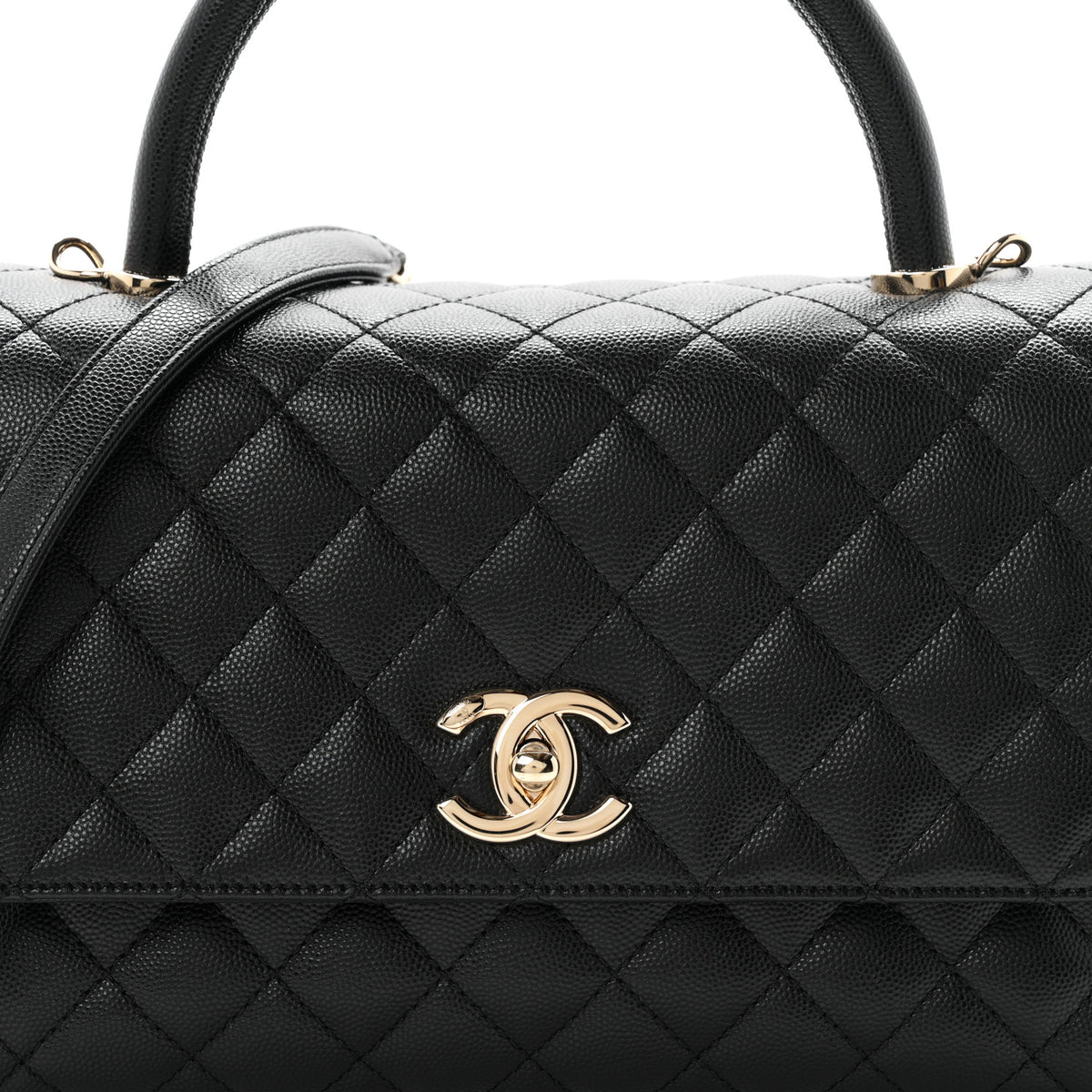 Chanel Caviar Quilted Small Coco Handle Flap Black 8 of 10