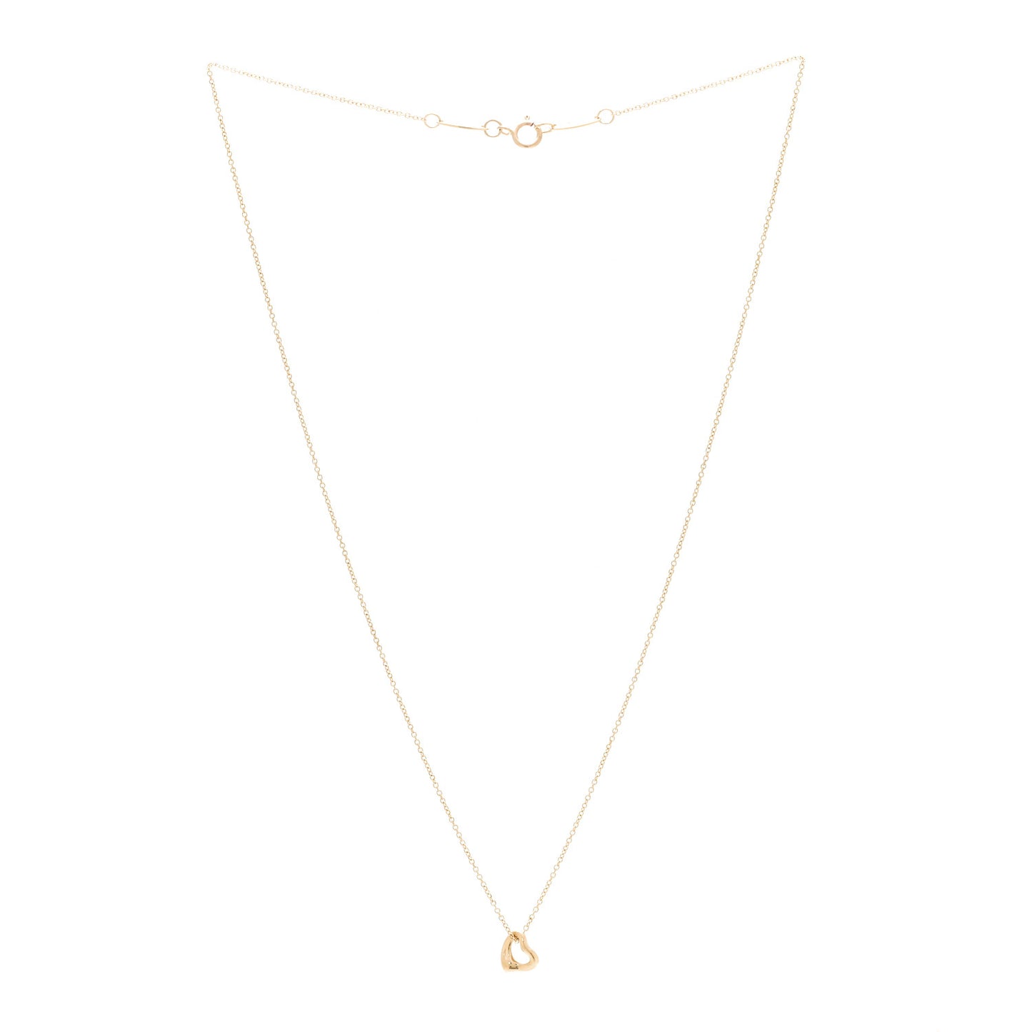 18K Yellow Gold 7mm Elsa Peretti Open Heart Pendant Necklace
