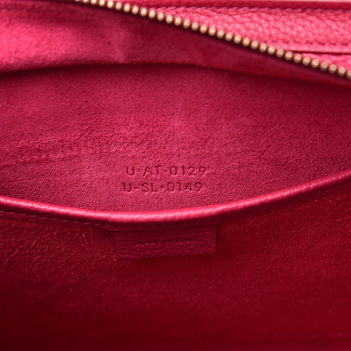 Drummed Calfskin Nano Luggage Fuchsia