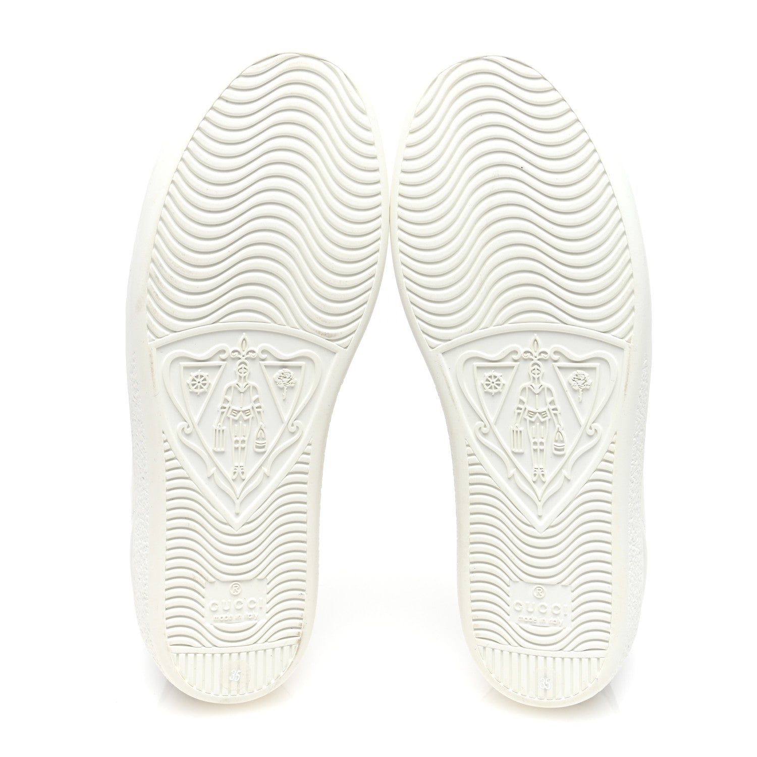 Gucci Calfskin Crocodile Web Womens Ace Sneakers 35 White Green 5 of 9
