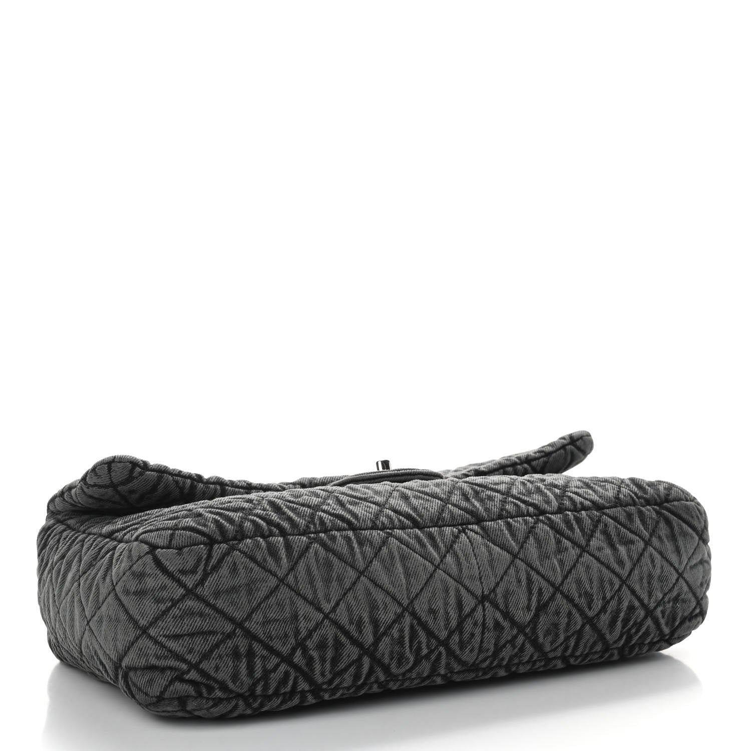 Chanel Denim Quilted Denimpression Flap Grey Black 3 of 9