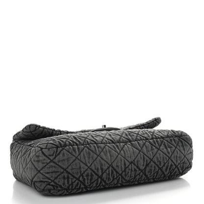 Chanel Denim Quilted Denimpression Flap Grey Black 3 of 9