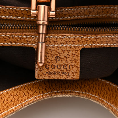 Gucci Monogram Calfskin Large Bardot Shoulder Bag Light Brown 6 of 10