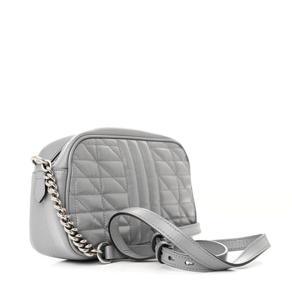 Gucci Calfskin Matelasse Aria Small GG Marmont Chain Shoulder Bag Deep Grey 3 of 11