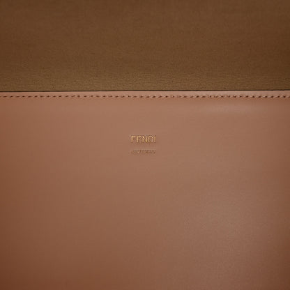 Fendi Vitello King Plexiglass Logo Embossed Medium Fendi Sunshine Shopper Tote Light Rose 6 of 10