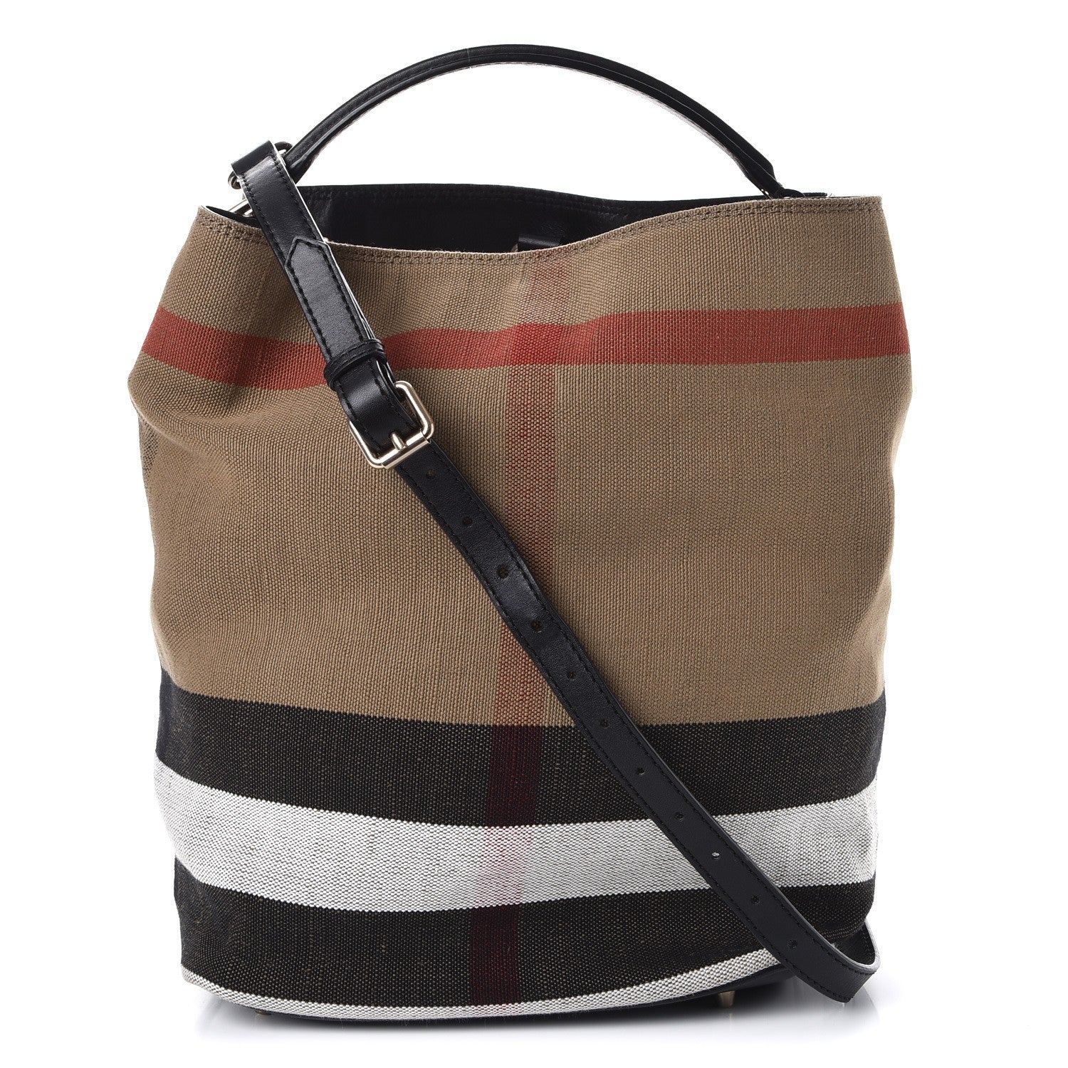 Burberry Canvas Mega Check Medium Susanna Hobo Black 1 of 11