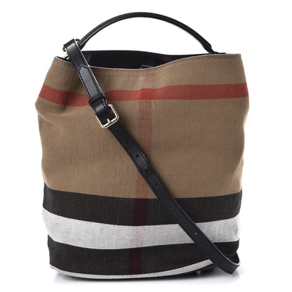 Burberry Canvas Mega Check Medium Susanna Hobo Black 1 of 11