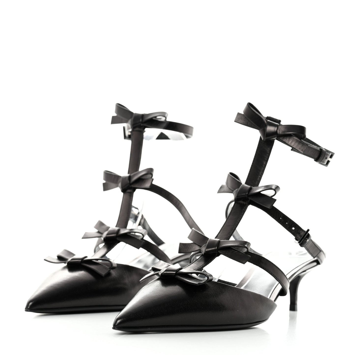 Nappa French Bow Gladiator 45mm Sandals 40 Black
