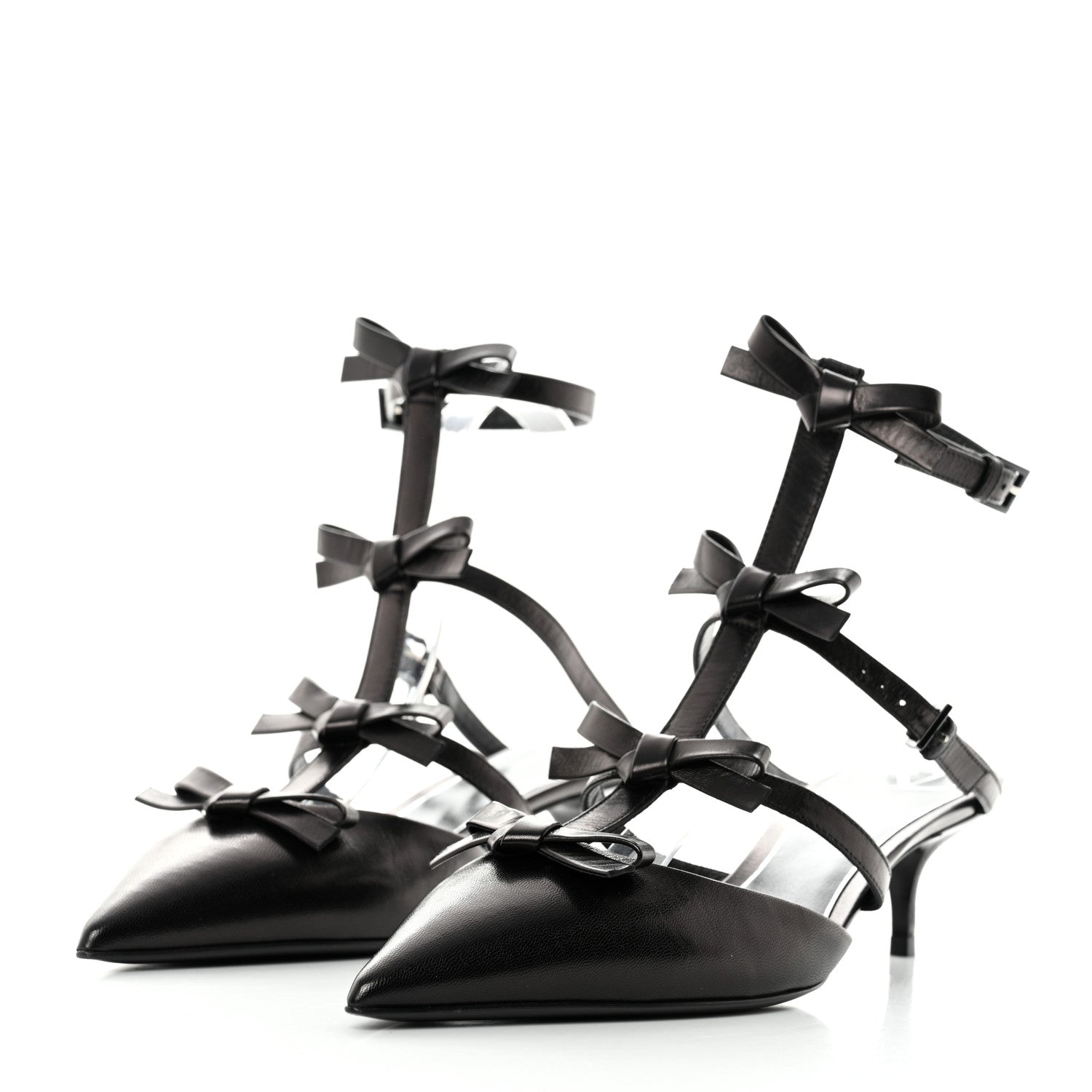 Valentino Garavani Nappa French Bow Gladiator 45mm Sandals 40 Black 4 of 8