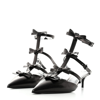 Valentino Garavani Nappa French Bow Gladiator 45mm Sandals 40 Black 4 of 8