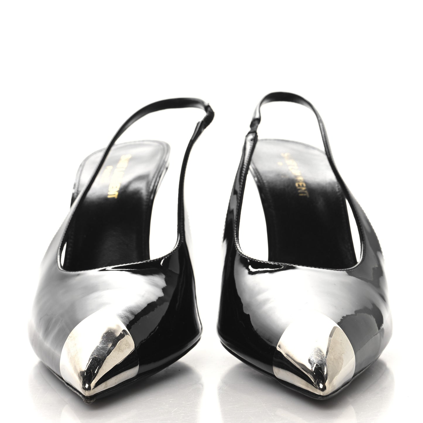 Patent Cap Toe Vesper Slingback Pumps 39 Black