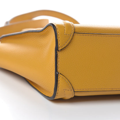 Celine Drummed Calfskin Nano Luggage Ocre 13 of 16