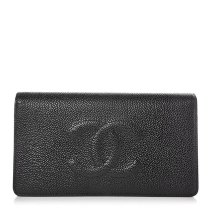 Chanel Caviar Timeless CC Yen Wallet Black 1 of 9