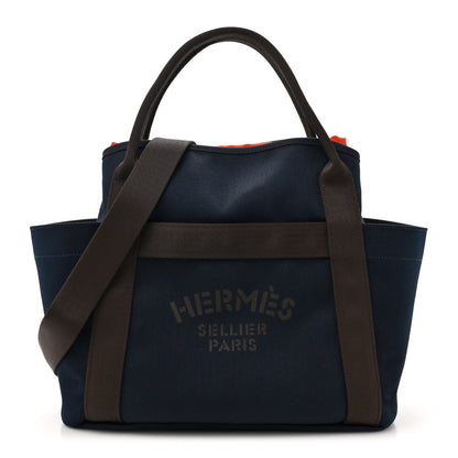 Hermes Toile Sac De Pansage Groom Bleu Navy Feu 1 of 10