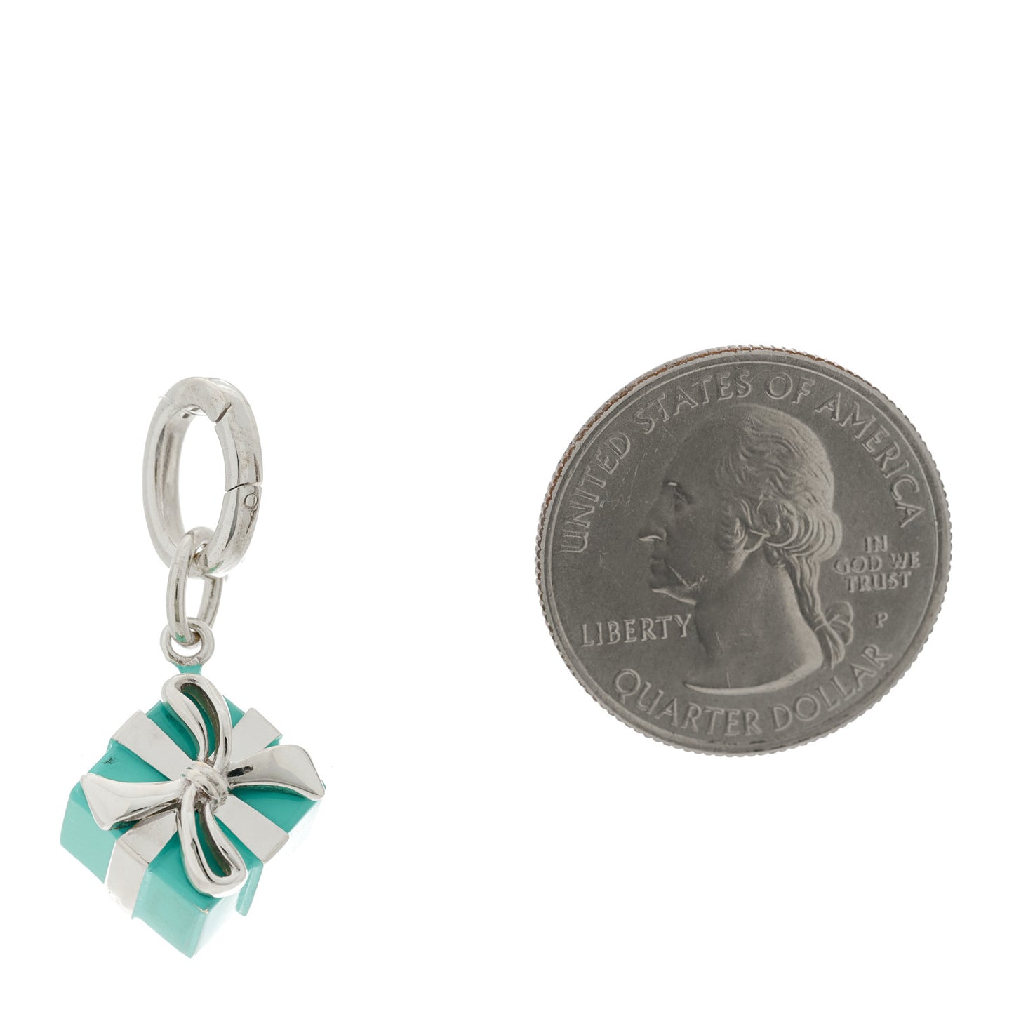 Sterling Silver Enamel Gift Box Charm Blue