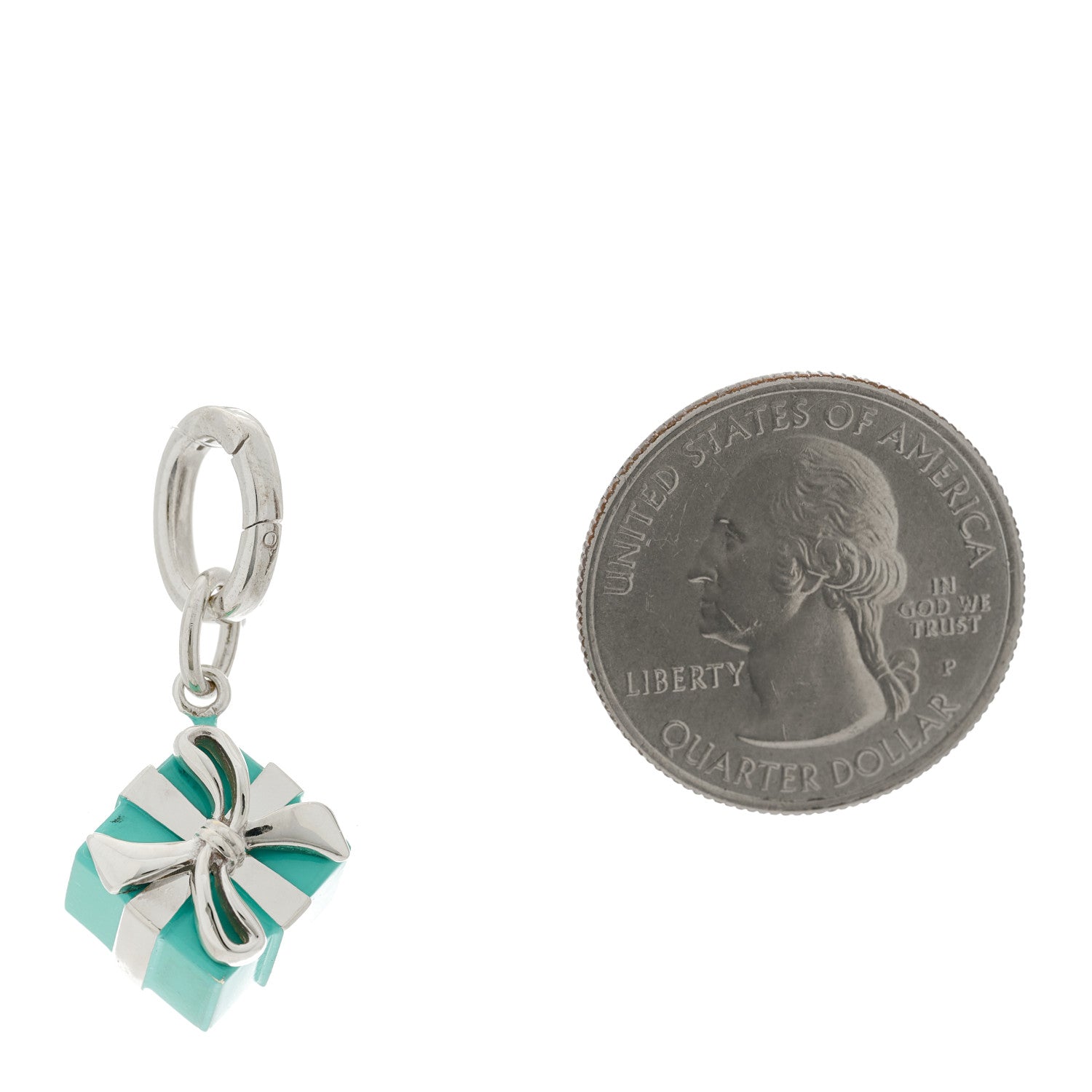 Tiffany Sterling Silver Enamel Gift Box Charm Blue 2 of 5