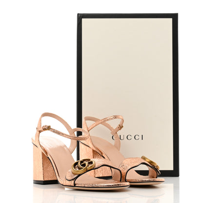 Gucci Galassia GG Marmont Ankle Wrap 75mm Sandals 36.5 Salmone 8 of 8
