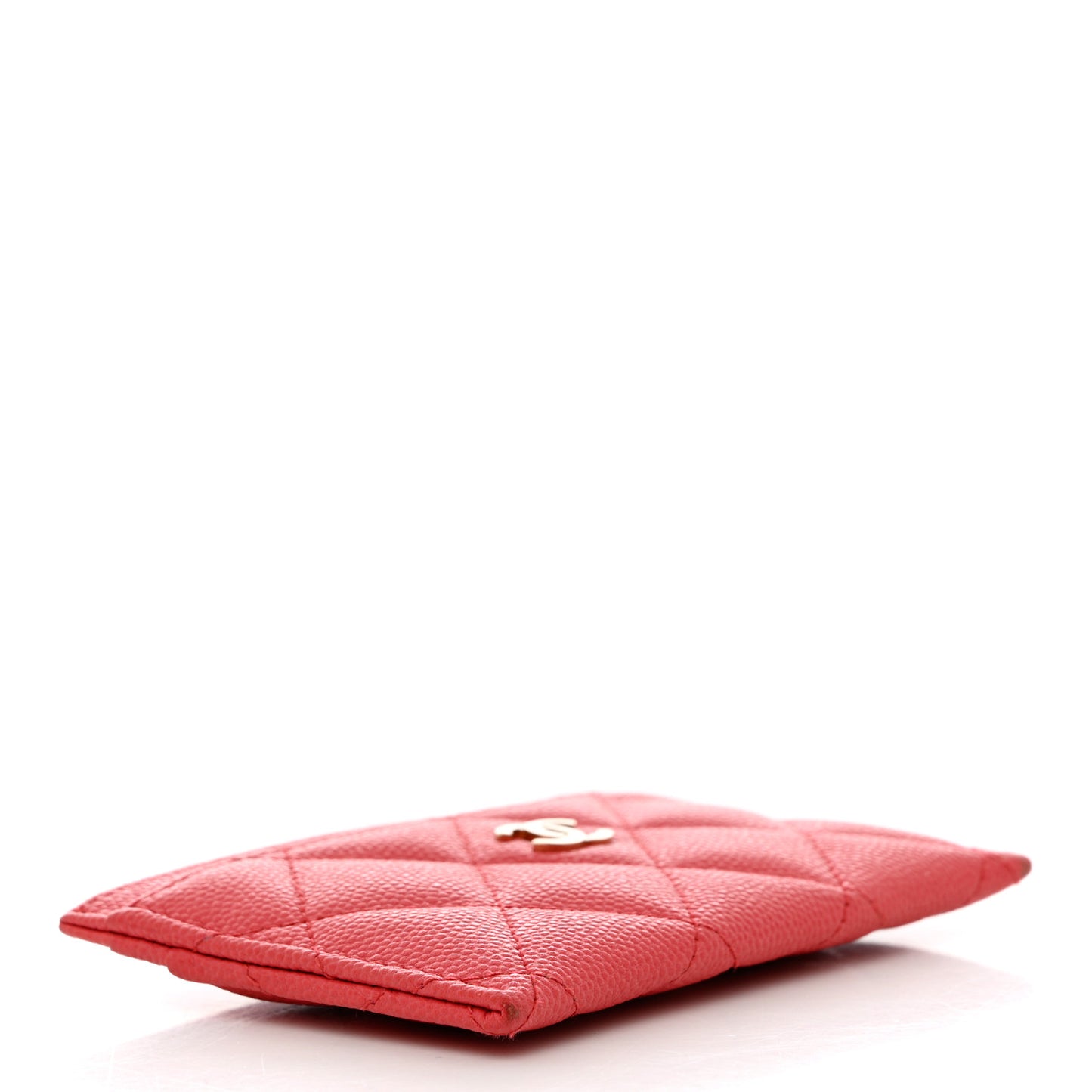Caviar Quilted Card Holder Dark Pink