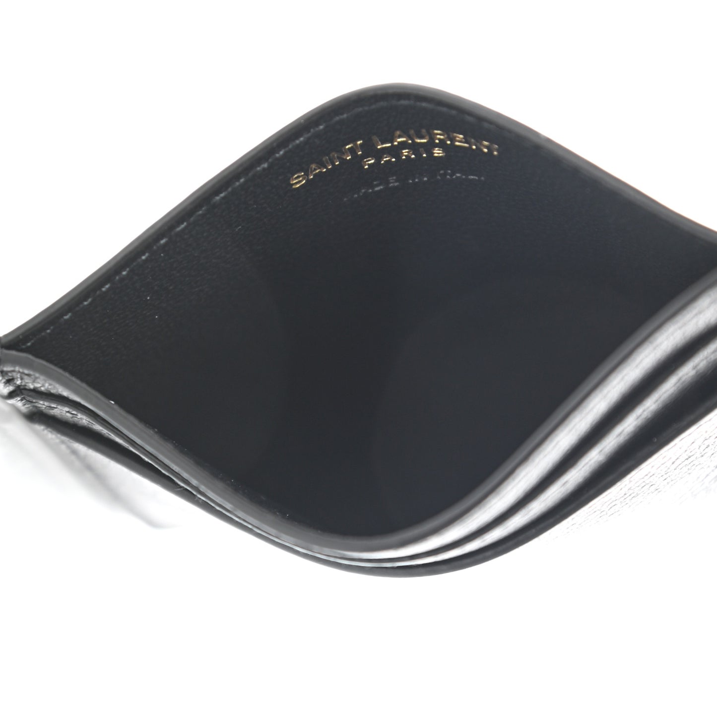 Calfskin Tiny Cassandre Credit Card Case Black