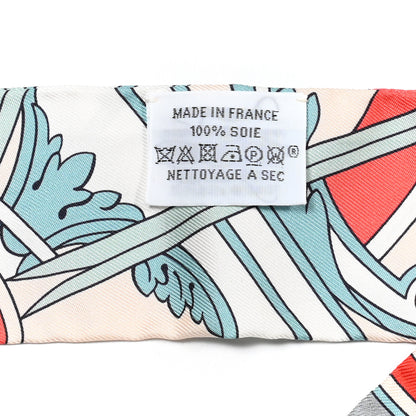 Hermes Silk Washington's Carriage Detail Twilly Creme Aqua Jaune 2 of 4