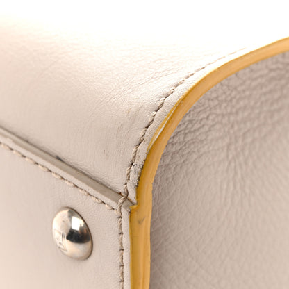 Fendi Vitello Seta Burro Medium Peekaboo Iconic Satchel Grigio Polvere Mattone 18 of 18