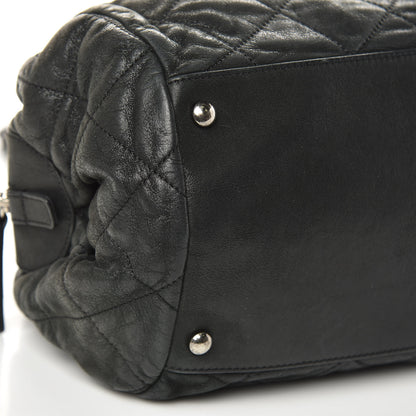 Chanel Iridescent Calfskin Chic Quilt Bowling Bag Black 8 of 13