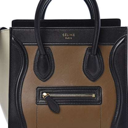 Celine Satin Calfskin Nano Tri-Color Luggage Dark Grey 10 of 10